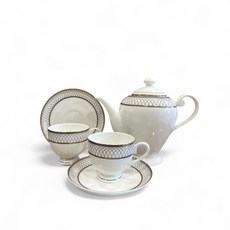 小老闆萬國商舖 精緻陶瓷情侶杯壺組 典雅茶具禮盒 居家生活品味, 1個