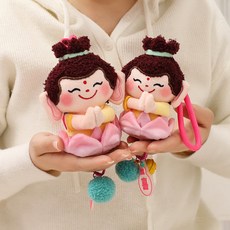 蓮花小佛玩偶掛件 卡通可愛毛絨玩具包包掛飾 情侶吊飾/閨蜜娃娃, 好運，15cm×15cm×1個