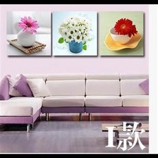 花卉裝飾畫 藝術畫芯, 創意水果裝飾畫簡約無框畫餐廳三聯畫(3入畫不挑款)