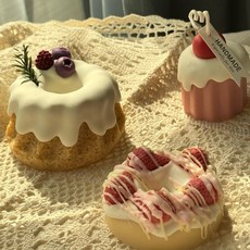 P.D.甜甜圈香薰蠟燭 居家裝飾 禮物 拍攝道具 香氛 氛圍感小物, 1個