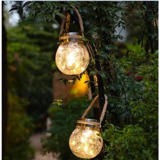 세컨드스텝 태양열 충전 LED 라이트볼 감성캠핑 무드등, 조명색