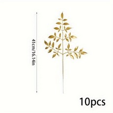 10Pcs 금속 인공 잎 열대 꽃병 채우기 현실적인 식물 풍선 화환 결혼식 생일 정글 파티 장식 DIY 조합으로, 03 Nantianzhu-10pcs