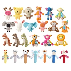 狗狗發聲玩具 可愛動物造型 內置發聲器 柔軟耐咬 寵物互動玩具, 小豬, 1個