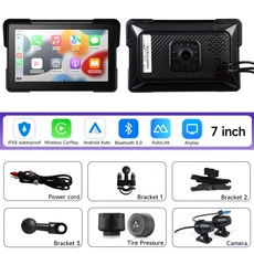 5/7 인치 오토바이 네비게이션 GPS 무선 카플레이 안드로이드 멀티미디어 IPX8 방수 범용, 05 M552 DVR-TPMS