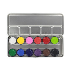 JX 12색 수성 페이스페인팅 물감 바디페인팅 물감 일반팔레트, 3개, JX 12색 수성 페이스페인팅 일반팔레트(6g)