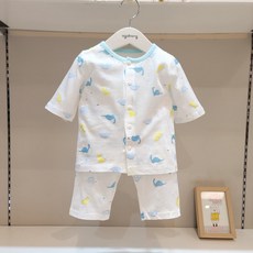 [아가방] 강남점* 바람숑숑 40수메쉬쟈가드/ 귀여운 공룡이 패턴 7부 실내복/안심무형광