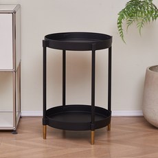 공장 낮은스툴 작업용 황백색 바퀴의자 이동식 탄소강다리, 1개, 108 블랙 골드 다리 원형 사이드 테이블