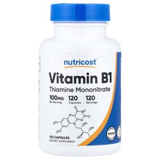 Nutricost 비타민B1 100mg 캡슐 120정 NCS-00885, 1개