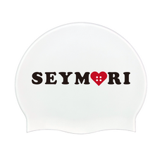 세이모리 하트버튼 실리콘 수영모자, 화이트, 1개