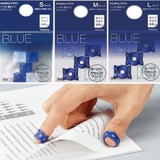 고쿠요 사무용 손가락 링 Blue+White 1팩(5개입), 중(M) 21DB, 색상