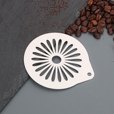 커피아트 라떼아트틀 스텐실 커피용품 모양내기 케이크, 1개, 16. 선플라워