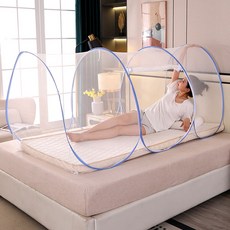 팝업 텐트형 원터치 모기장 접이식 1인용 싱글 모기장 190x90cm, 기본형 원터치모기장