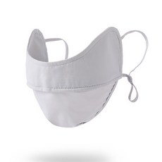 DFMEI 全臉防曬面罩透氣遮陽口罩防紫外線時尚女臉基尼帽檐太陽戶外臉罩, 17.5 x 9.5cm, 淺灰色-經典滌綸冰絲:如圖