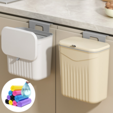 하와잇 걸이형 주방 싱크대 쓰레기통 + 전용비닐 150매, 화이트, 1개