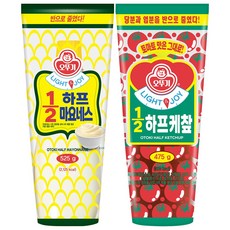 오뚜기 Light&Joy 12하프 마요네스 525g 2개+케찹 475g 2개, 1세트, 2kg