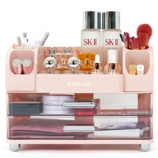 셀리오 대용량 화장품 정리함, 1개, 핑크