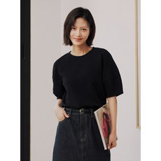 매장정품 탑텐 TOPTEN 여성) 소프트 더블니트 반팔 스웨트셔츠_MSF3TR2902 MSF3TR2902 233138