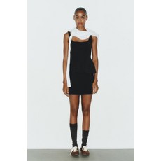 ZARA 페플럼 지퍼 탑 - 블랙 485782150