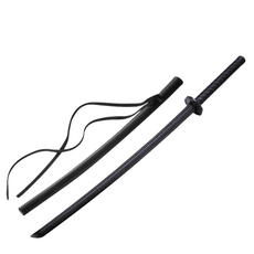 廣隆 龍裕塑鋼 野太刀附刀套 DRAGON STEEL 防身 COSPLAY 居合道 練習刀 武術刀, 1個, 黑色