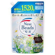 Kao 花王 New Beads 含衣物柔軟精洗衣精 鈴蘭&洋甘菊 補充包, 1個, 1.52kg