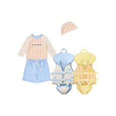 메켄메르크 래쉬가드 상하의 2pcs+수영모+힙쉴드 구명조끼세트