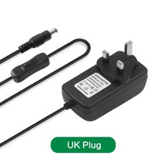 컨버터 컨덕터 커넥터범용 전원 어댑터 ON/OFF 스위치 AC 100-240V - 12V 1A 2A 3A EU/US/UK/AU 플 DC 남성, 01 UK Plug, 01 12V, 01 1A