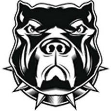 Tough Guard Dog 핏불 불독 스파이크 칼라 만화 비닐 데칼 스티커 10cm 높이 416679