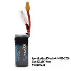 오보닉 블루 시리즈 870 1050 1480mAh 4S 6S FPV 3인치 비25 드론 배터리, 02 870 150C 4S XT30, 01 10센트