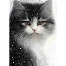 해외 성인용 빈티지 고양이 퍼즐 1000피스 PICKFORU 레트로 도서관 테마 책 새끼 책장 직소 콜라주 챌린지 미국매장정품+ 1729124, Cat Snow Mist Puzzles.