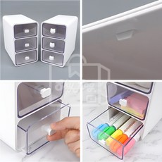 S커머스 미니3단서랍 소품서랍 서랍형부품박스 서랍형수납장, 사각 손잡이
