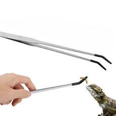 파충류 먹이 핀셋 30cm 롱타입 곡선형 스테인리스 거북이 도마뱀 뱀 애완동물, 1개, 01.블랙