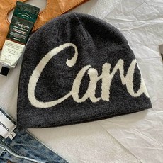 美式針織帽 寬圍秋冬登山保暖冷帽 顯臉小毛線帽, 灰色,大頭碼（可調節適閤60-65CM）大頭圍