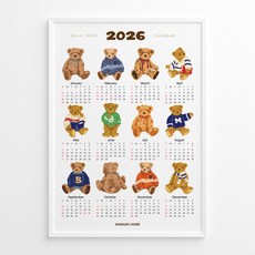 [2026년] 노마딕홈 캘린더 달력 인테리어 포스터 9종, 5. Teddy [Color]