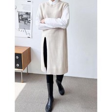 2LUPP 1003 여자 앞트임 롱니트원피스 여자 롱 민소매 여성의류 드레스 원피스 나시 봄 롱드레스 플 호캉스