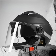 전기 자전거 헬멧 고글일체형 고글 블랙외부HD렌즈내부작은선글라스 자전거헬멧, 1개, 화이트 투명 안경