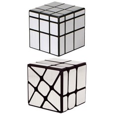 미러 큐브 2x2 3x3 세트 메탈릭 매직 cube 사각 메탈 레이저 블럭 장난감 거울 루빅스 선수용 스피드 큐빙 루빅 전문가 기어 키덜트 취미 용 퍼즐, 1세트
