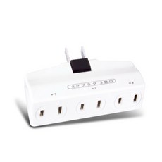 Dr.AV TNT-853R 日本新創 同排3插 轉向插座 2P插座 3個孔 15A 1650W 180度旋轉 阻燃PC材質 BSMI認證, 1個, TNT-853R 聖岡科技,1卡