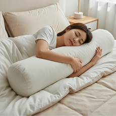 윤슬홈데코 바디필로우 오가닉 광목 린넨 솜포함 롱쿠션 안고자는베개, 오가닉 핑크