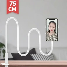 태블릿 폰 홀더 360도 회전 스파이럴 베이스 게으른 사람들을 위한 거치대 폰 침대 옆 브래킷 데스크탑 스, 02 하얀색