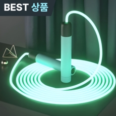 JJUBI LED 줄넘기 야광 어린이 유아 성인 (사은품 건전지 4개증정), 그린, 1개