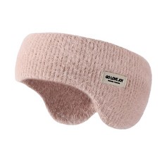 바이샌드 따뜻한 니트 귀마개 헤어밴드, 1개, 핑크