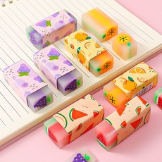 3 개/몫 크리 에이 티브 지우개 학생 시험 연필 지우개 편지지 그림 스케치 지우개 학교, fruit 3pcs