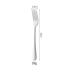HYLSS 不鏽鋼勺子吃飯湯勺長柄甜品圓尖勺西餐具牛排刀叉勺, 1個, 二号叉:如图所示（2596）