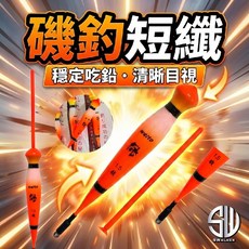 WEITUO威拓 浮標 短籤型 磯釣短籤 (不鏽鋼彈簧標腳) 黑毛 白毛 臭肚 磯釣浮標, 1個, 橘風-3.0錢