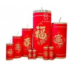 伊貝禮品 經典款絨布鞭炮/立炮 新年佈置 春節佈置, 1個