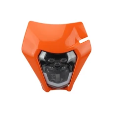 오토바이조명 KTM EXC SX MX 125 250 300 450 모토 엔듀로 범용 바이크 오토바이 LED 헤드라이트 플레이트, 01 C Orange