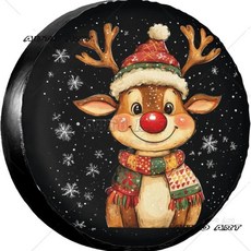 레드 산타클로스 스페어 타이어 커버 트레일러 트럭용크리스마스 귀여운 휠 방수 핏 캠퍼, 1개, 1. 2