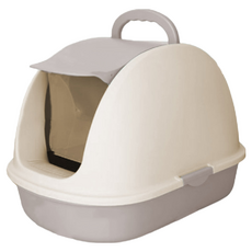 寵星球 封閉式方舟貓砂盆，頂入式摺疊貓便盆，多色可選，價格最划算，貓咪廁所首選, 白色, 1個