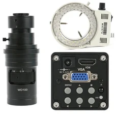 디지털 비디오 현미경 카메라 14MP 1080P HDMI VGA 100X 130X 180X 200X 300X 500X C 마운트 렌즈 휴대폰, With 200X LED Light, 11 With 200X LED Light