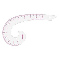 KEARING 30.5cm(12인치) 바느질용 투명 바리 폼 커브 눈금자 샌드위치 라인 스케일 패턴 제작을 위한 프렌치 커브 눈금자 패션 디자인 측정을 위한 힙 커브 눈금, 6012(12인치)